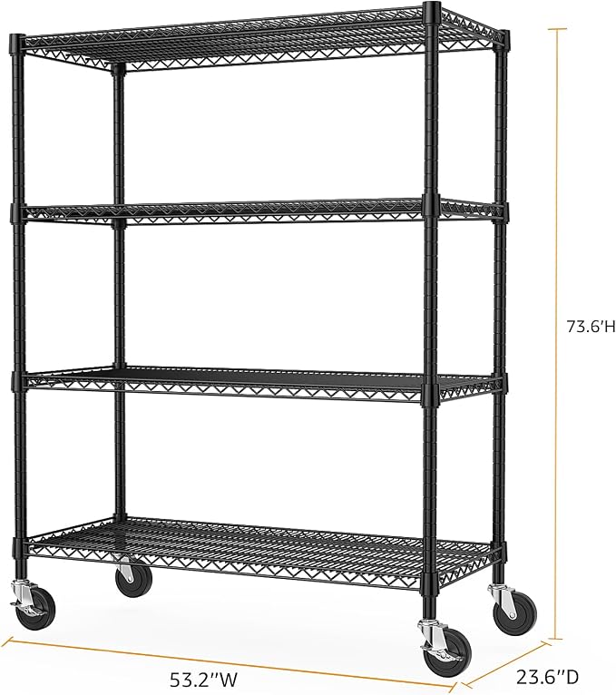 M MZG Industrial Metal 4 Tier Shelving - Image 3