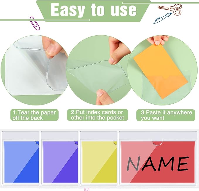 Chinco 30 Pcs Self Adhesive Pockets, Bin Labels - Image 5