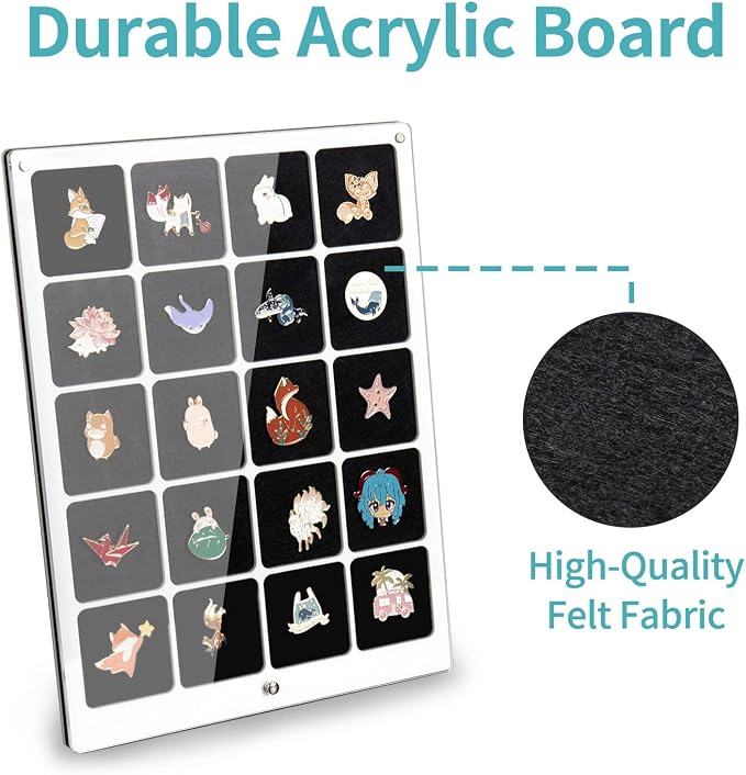 HIIMIEI Acrylic Pin Display Board, 9x11 Enamel Pin Display Frame, Dustproof - Image 7