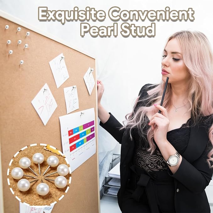 100 Pcs Pearl Pins, Pearl Push Pins Thumb Tacks - Image 5