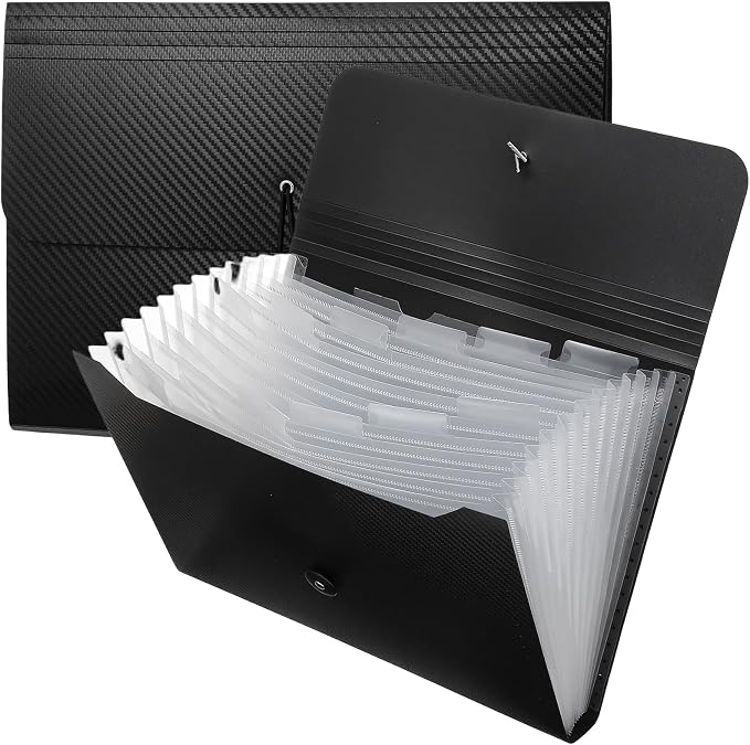 2pcs Expanding File Folders, 13 Pockets Accordion File Organizer Document by Unknown