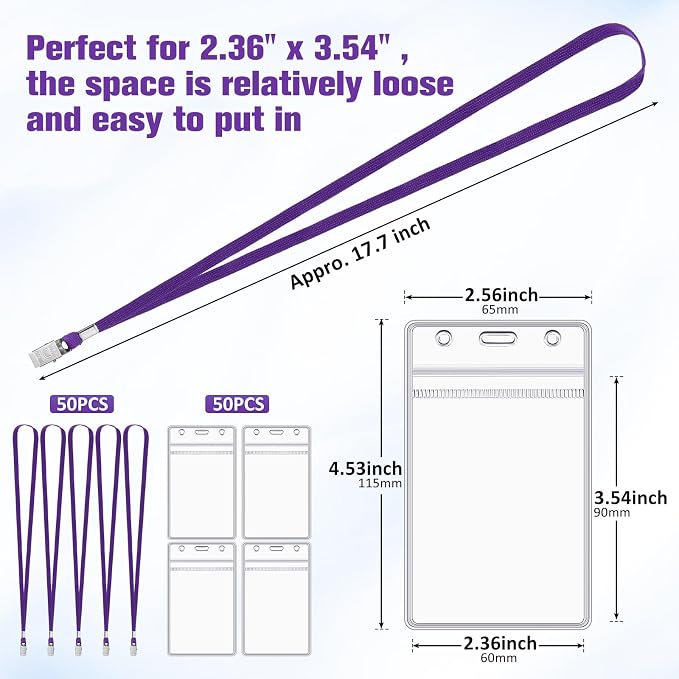 Marspark 100 Pcs ID Badge Holder - Image 2