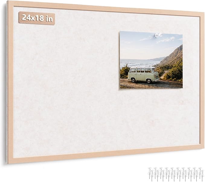 Bulletin Board Felt Pin Board, 24 x 18 Inch Office Cork Board Alternative by Unknown