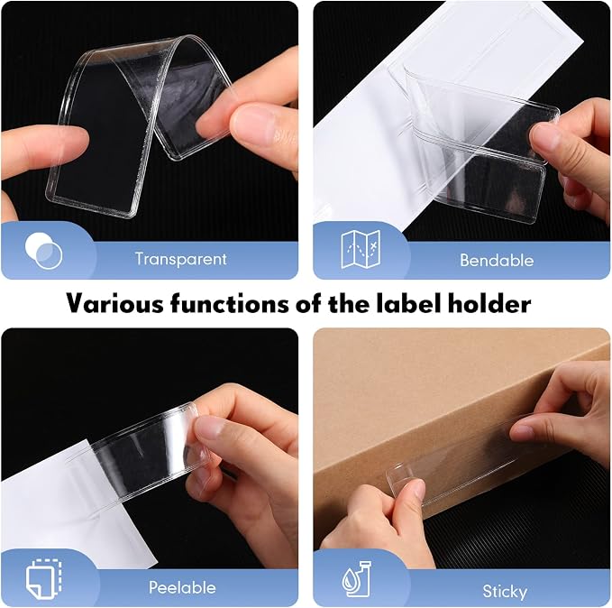 Epakh 200 Pack Back to School Self Adhesive Label Holders Shelf Tag Pockets 1.2 - Image 4