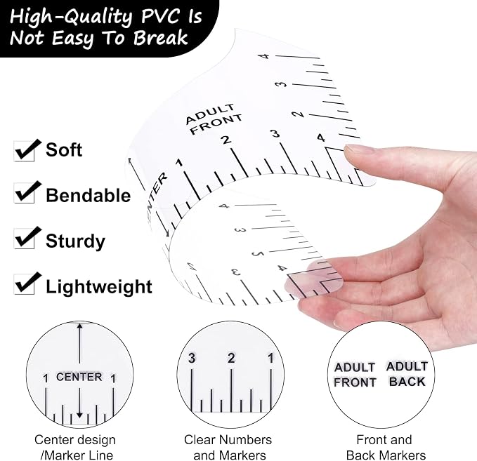 12pcs Tshirt Ruler Guide for Vinyl Alignment, T Shirt Measurement Accessories - Image 5