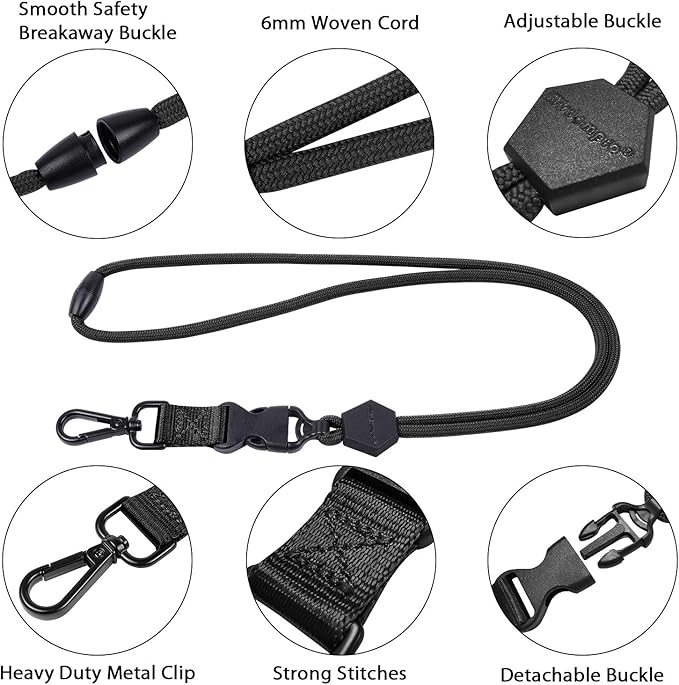 Wisdompro 2 Pack of 23 inch Durable Round Cord Heavy Duty Lanyard - Image 4