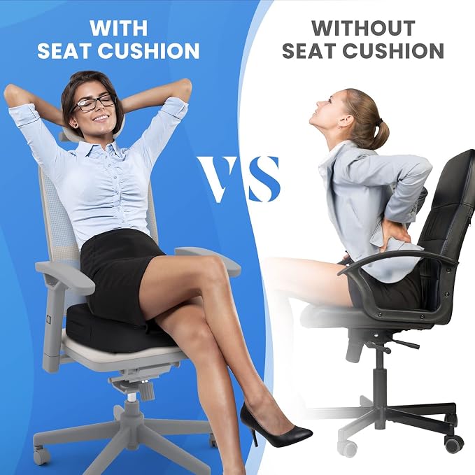 TushGuard Seat Cushion for Office Chair Memory Foam Non-Slip Cushion Back - Image 5