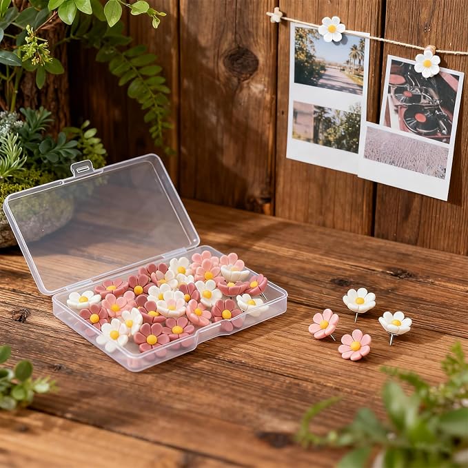 Cute Flower Push Pins, Photo Walls, Office & Home Decor - Image 3