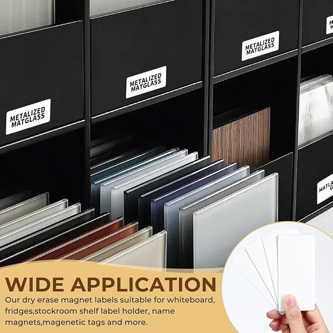 50 Pcs 4'' x 2'' Reusable Dry Erase Blank Magnetic Labels - Image 7