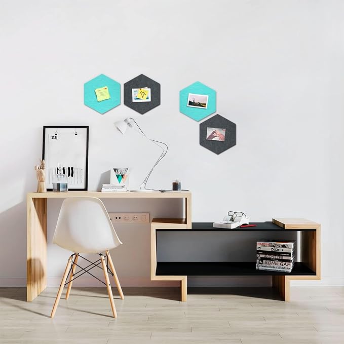 4 Pack Hexagon Felt Bulletin Board Tiles - Image 2