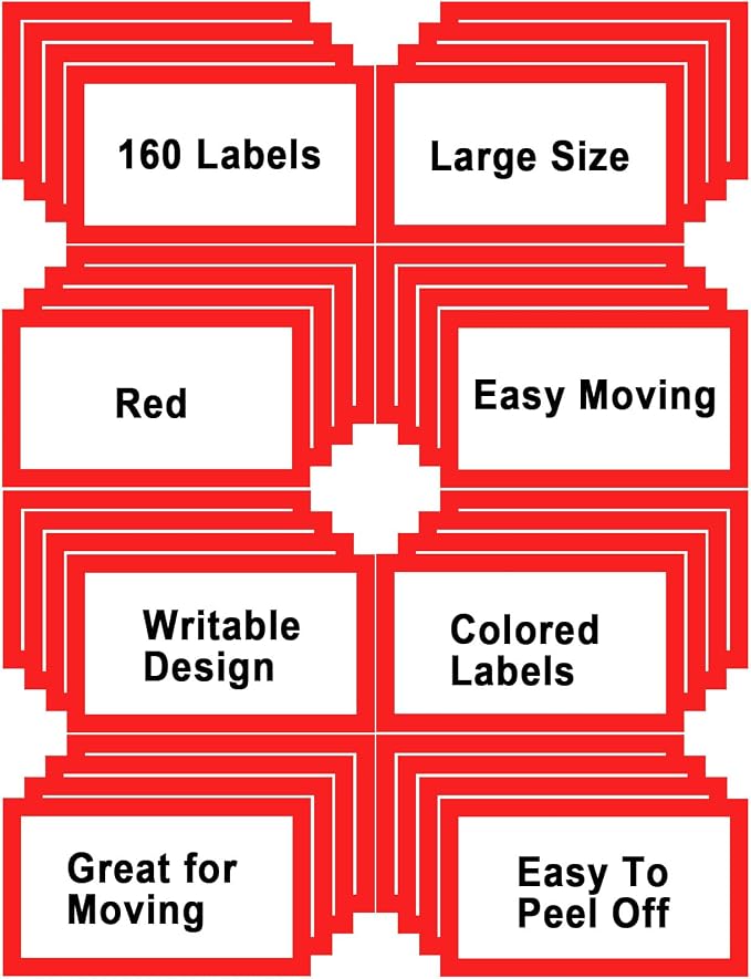 6 x 4 inch Large Moving Labels for Boxes, Blank Moving Boxes Labels Stickers by Gicare