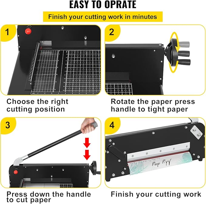 VEVOR Guillotine Paper Cutter 12", Heavy Duty Paper Cutter A4 400 Sheets - Image 6