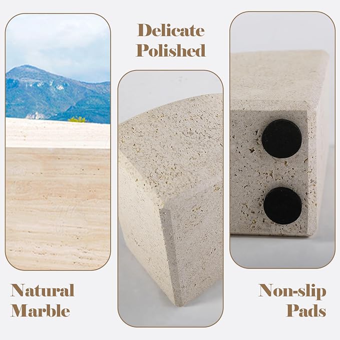 Karibiber Marble Bookend for Shelves, Non-Skid Bookends for Heavy Books - Image 3