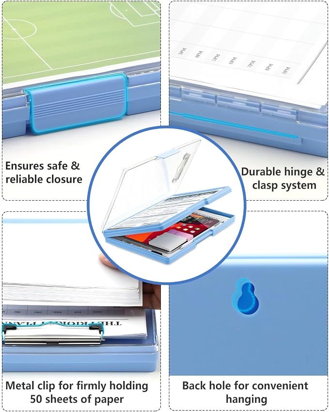 Clearview Clipboard with 2 Storage, Dry Erase 8.5x11 Heavy Duty ClipBoards - Image 7
