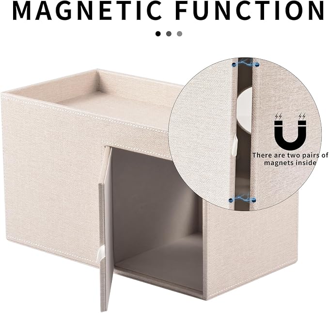 Square Tissue Box Cover with Drawers, Tissue Box Holder with Storage Tray - Image 6