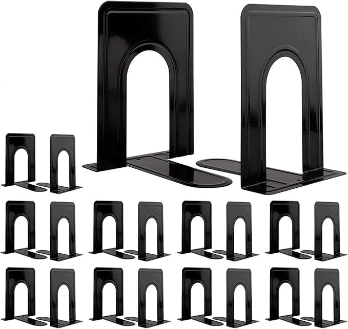 Jekkis 20pcs Book Ends Metal Bookends by Jekkis
