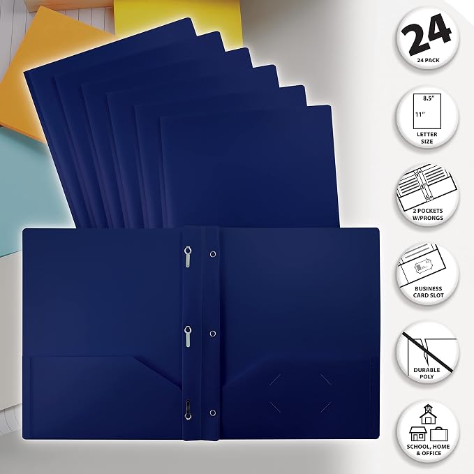 Better Office Products Navy Blue Folders - Image 3