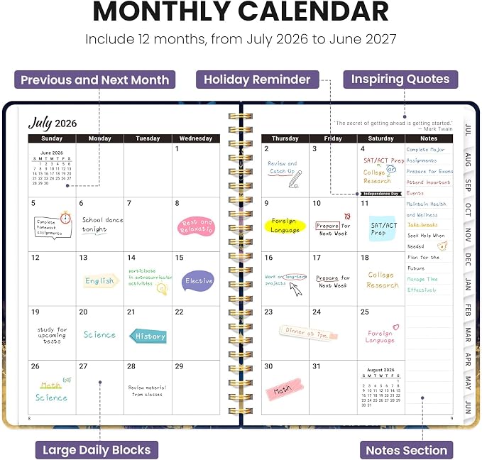 Planner 2026-2027, Monthly and Weekly Academic Planner July 2026 - Image 2