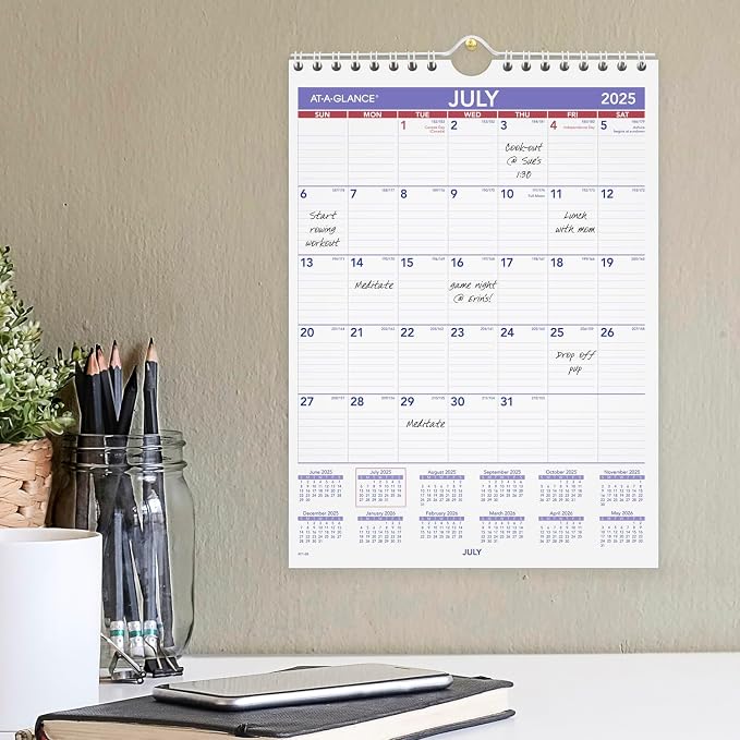 AT-A-GLANCE Wall Calendar 2025-2026 Academic, Ruled Daily Blocks - Image 2