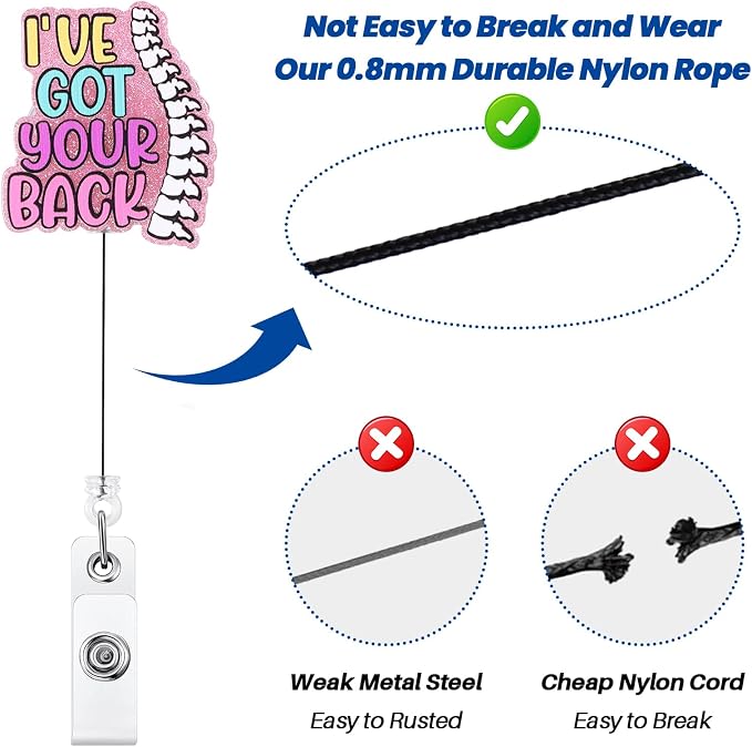 Funny Scrubs Badge Reel, Cute Chiropractor Work Badge Holder Retractable Clip - Image 5