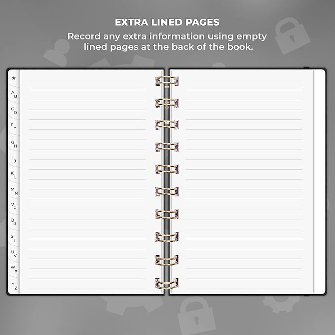 Clever Fox Password Book Spiral – Mini Internet Address & Password Organizer - Image 6