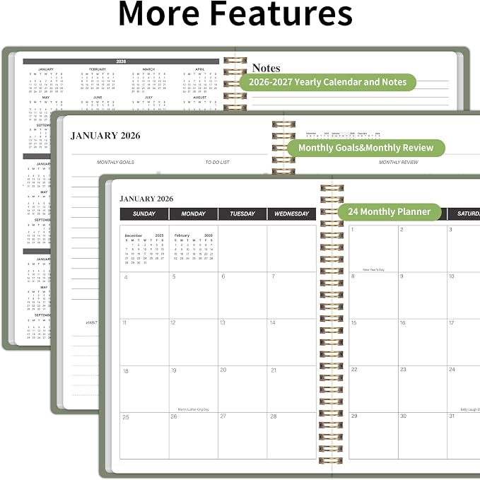 KMQOY Monthly Planner 2026-2027, 2026 Calendar 24 Months Planner, Jan 2026 - Image 5