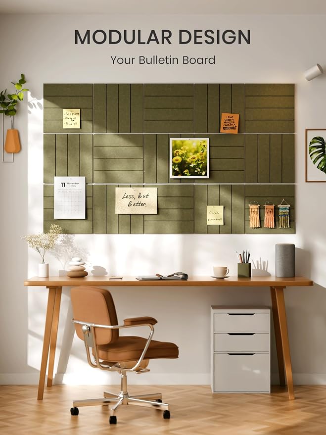Bumusty Large Cork Board Alternative-36 x 24" Felt Bulletin Board Tiles - Image 2