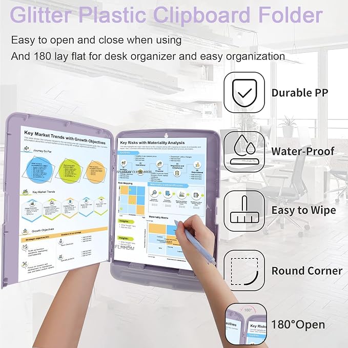 SFLHHDM Clipboard with Storage, Storage Clipboard with Pen Holder, A4 Binder - Image 5