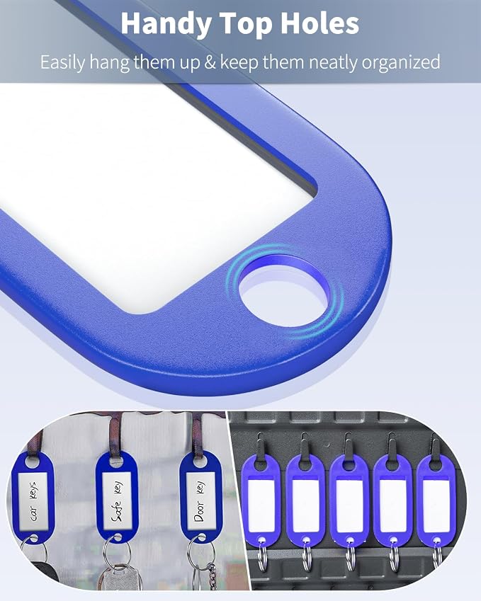 Uniclife 10 Pieces Key Tags 2 Inch Soft Plastic Key Chain Tags - Image 6