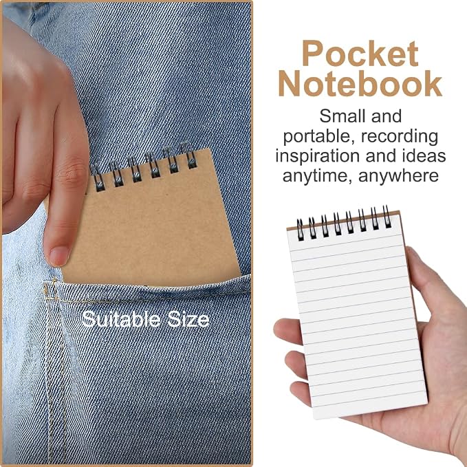 24 Pack 3x5" Spiral Pocket Notebook, College Ruled Small Notepad - Image 6