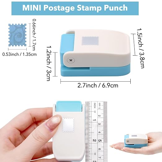 3 Pcs Stamp Punch, 1x0.8inch/0.6x0.5inch Mini Rectangle Postage Stamps Punches - Image 5