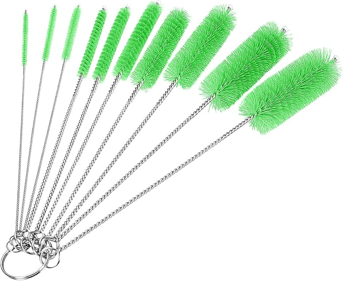 CiaraQ Bottle Cleaning Brushes, 8 Inch Nylon Tube Brush Set | Green Cleaner by CiaraQ