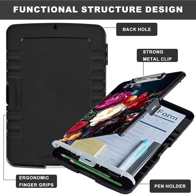 Clipboard with Storage, Heavy Duty Plastic Storage Clipboard with Low Profile - Image 6