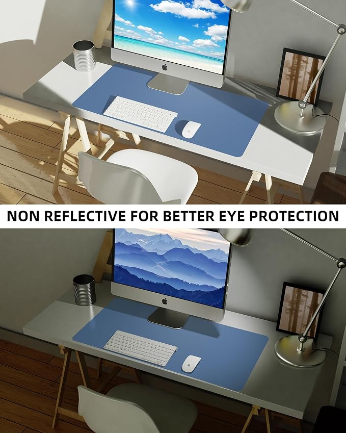 Leather Desk Pad Blotter, Mouse Pad, Office Desk Mat, Non-Slip PU Leather Desk - Image 6
