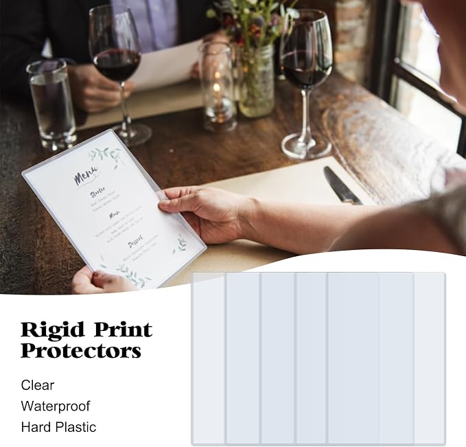 Rainmae 6 Pack 8.5" x 11" Rigid Print Protectors, Paper Sleeves Photo Plastic - Image 4