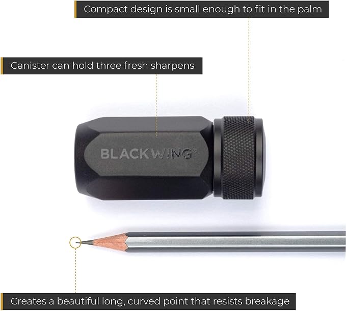 Blackwing One-Step Long Point Sharpener, German Steel Blade, Machined Aluminum - Image 2