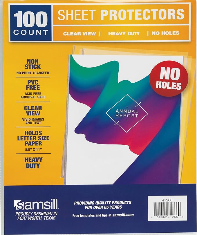 Samsill No Hole Sheet Protectors by Samsill