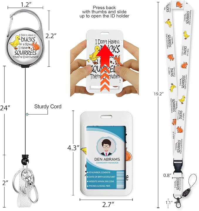 Piefly Lanyards for Id Badges, Cute Ducks Holder - Image 5