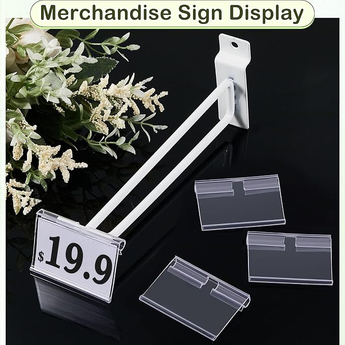 Tatuo 400 Pcs Reusable Plastic Wire Shelf Label Holders, Price Card Sign - Image 4