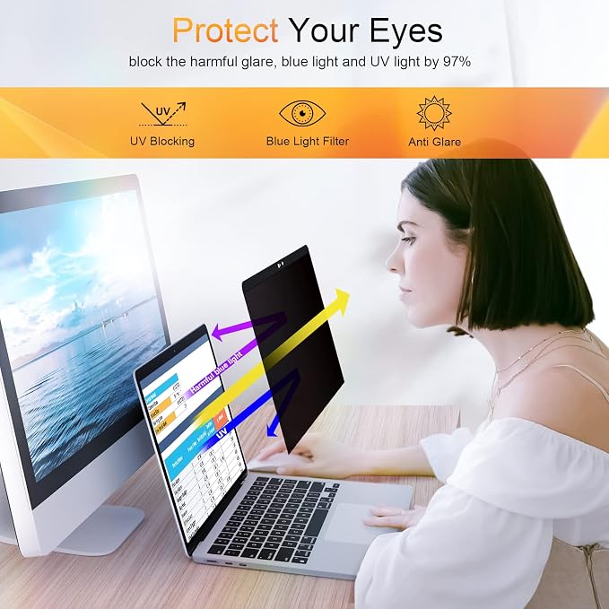 Mamol Magnetic Privacy Screen for MacBook Pro 13 Inch, Anti Glare Blue Light - Image 5