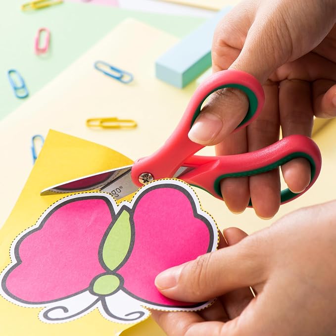 LIVINGO 5" Kids School Scissors: Small Safety Scissors Pointed Tip, Soft Handle - Image 4