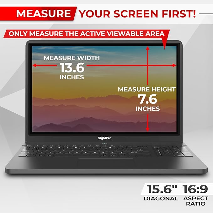 SightPro Magnetic Laptop Privacy Screen 15.6 Inch 16:9 - Image 2