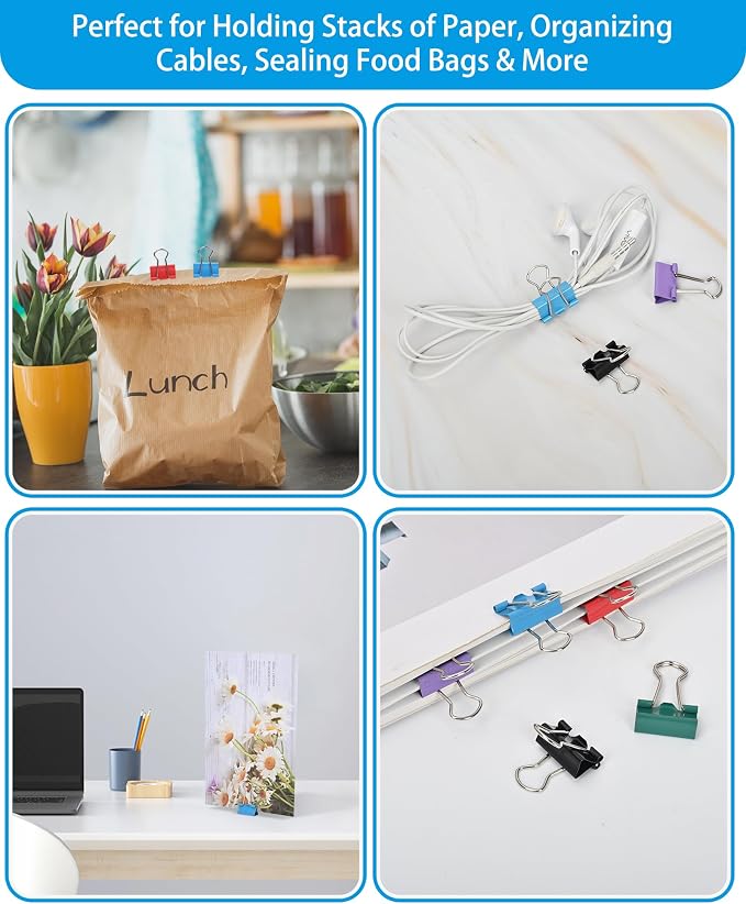 Binder Clips, 50 Pack, 0.75 in Small Paper Clips - Image 6