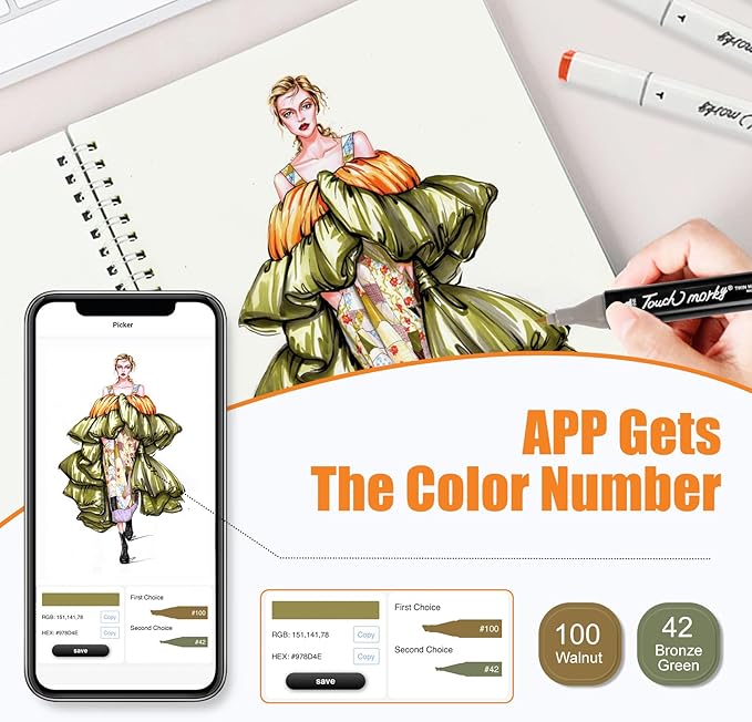 262 Colors Alcohol Markers with Free App, Chisel Tip and Fine Tip, Dual Tip Alcohol-Based Marker set for Artist Adults, Art Markers for Painting, Coloring, Sketching and Drawing,Great Gift Idea-DeskLoop Office
