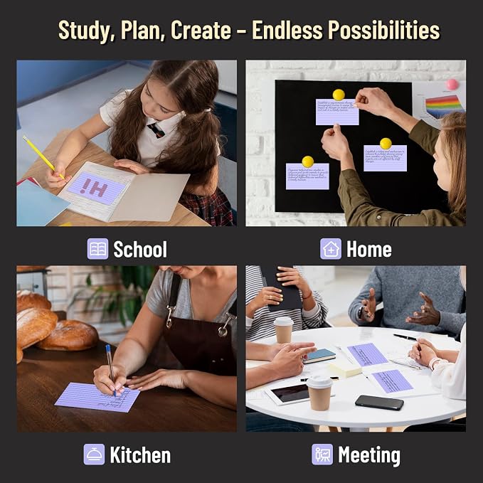 Colored Index Cards 3x5, Flash Cards College Ruled - Image 7