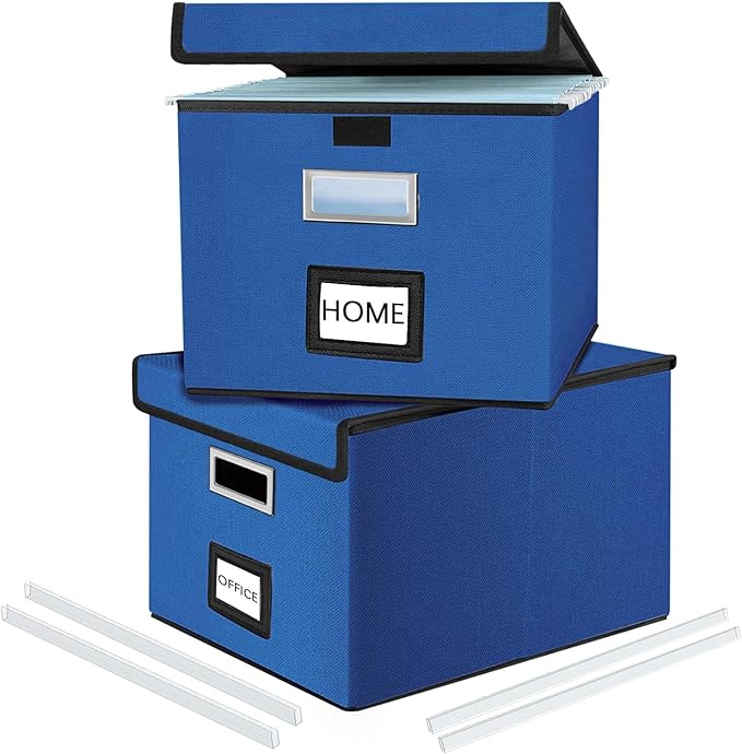 Decorative File Organizer Boxes Office Document Storage by Huolewa