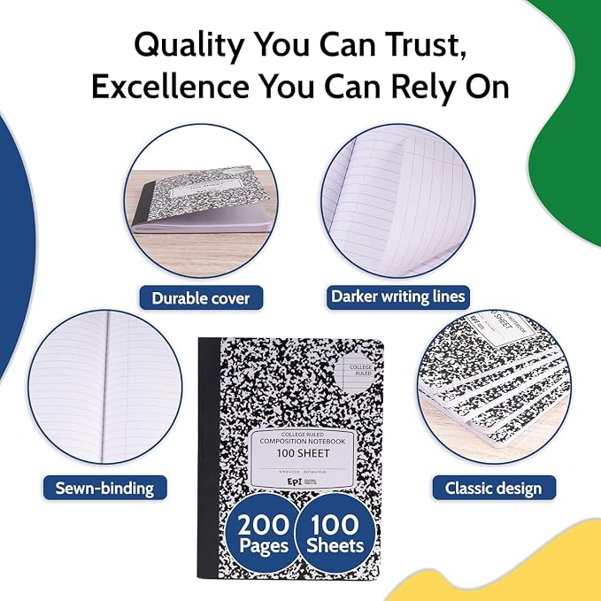 5040 Pack EPI College Ruled Composition Notebook Bulk, 200 pages, 9-3/4 x 7-1/2 - Image 4