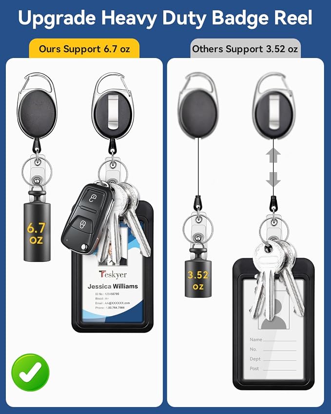 Teskyer Lanyards for ID Badges Set, 2 ID Badge Holder - Image 2