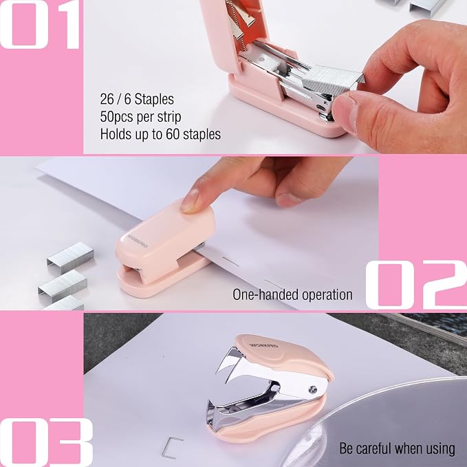 WORKPRO Mini Stapler with Staples, One Staple Remover, 2000 Standard Staples - Image 5