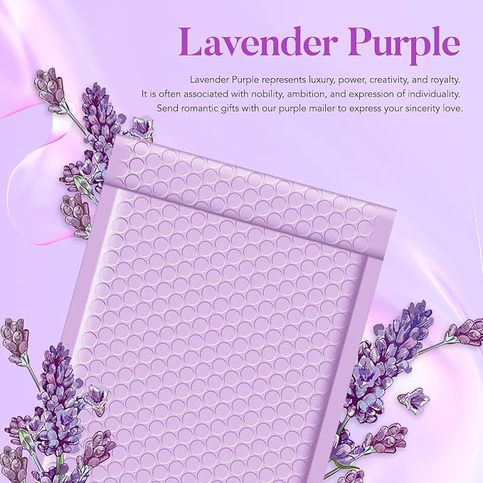 Fuxury Bubble Mailers 6x10" 600 Pack Lavender Small Bubble Shipping Envelopes - Image 3